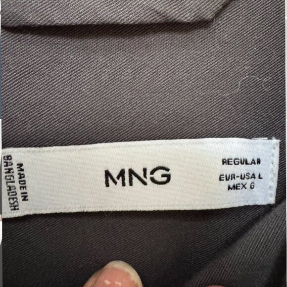 Mango Black Cotton Twill Button Up Shirt in Large - Picture 2 of 9